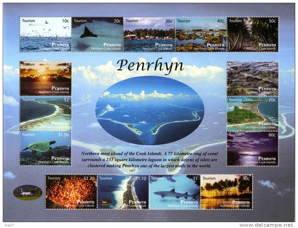 PENRHYN - 2010 - Tourisme, Vues De Penrhyn - Feuillet 15v Neufs // (MNH) - Penrhyn