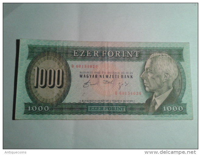 BEAU BILLET DE 1000 FORINT DE 1992 - Hongrie