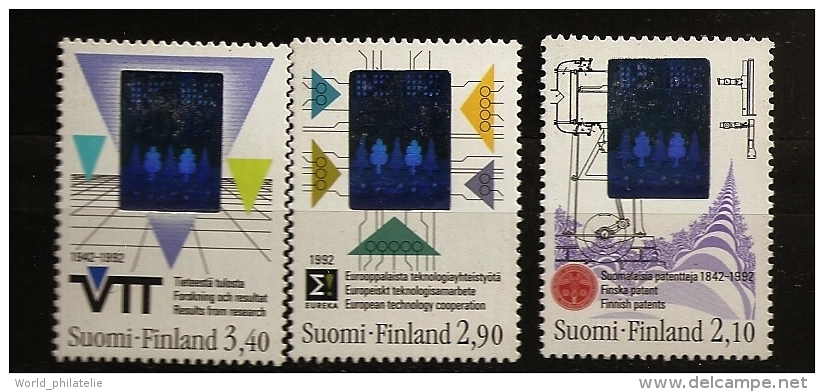 Finlande Finland 1992 N° 1143 / 5 ** Hologramme, Nature, Forêt, Invention, Ventilateur, Brevets, Euréka, Technologie - Unused Stamps