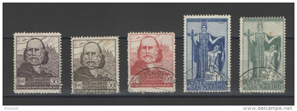 SAN MARINO 1924 GARIBALDI SERIE CPL. USATA - Used Stamps