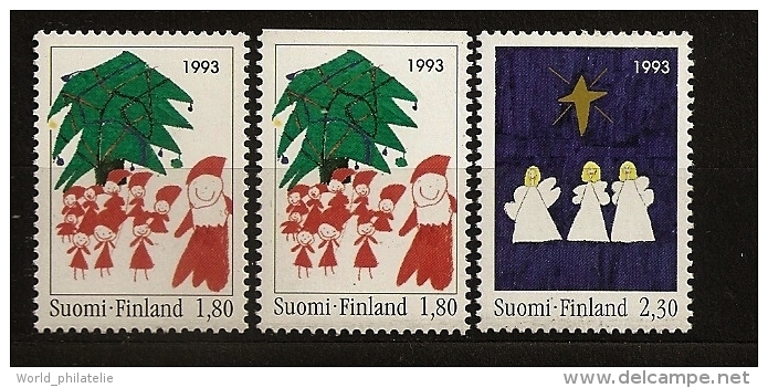 Finlande Finland 1993 N° 1198 / 9 + 1198a ** Noël, Père Noël, Enfants, Sapin, Anges, Etoiles, Dessins D´enfants - Nuevos