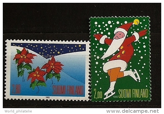 Finlande 1995 N° 1283 / 4 ** Noël, Neige, Père Noël, Patins à Glace, Fleurs, Poinsetia - Unused Stamps