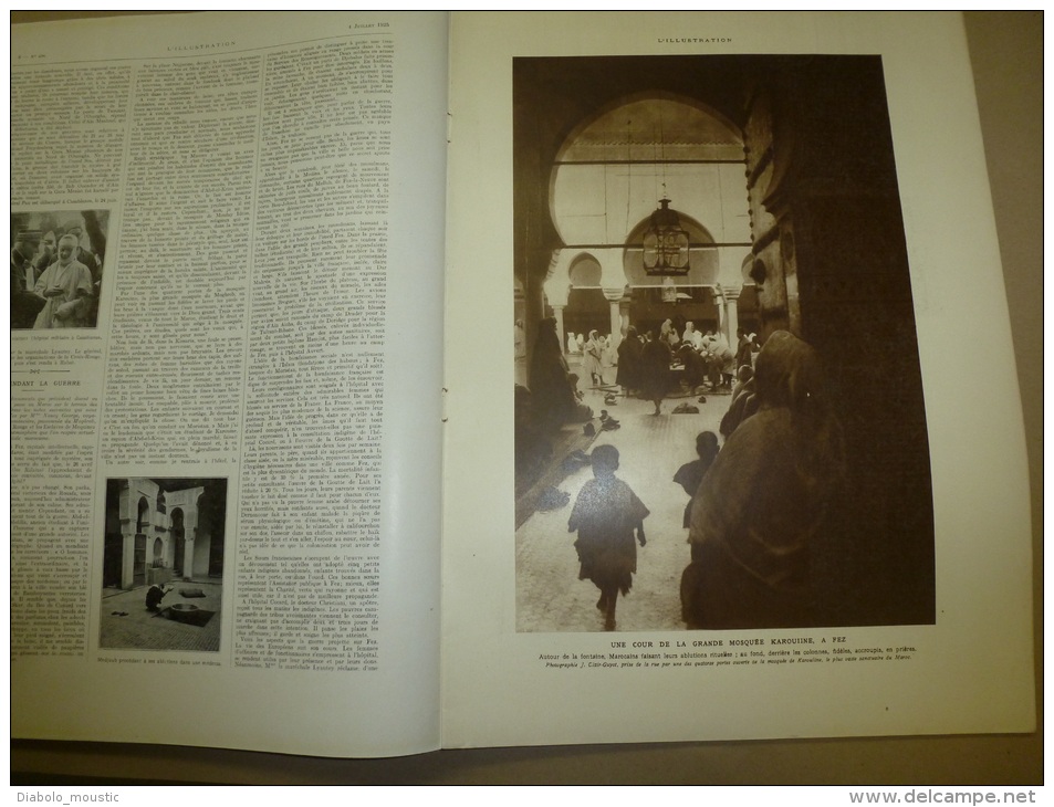 04.07.1925 :Rare Pub HUILE SPIDOLEÏNE ;  FEZ; Percement Bd Haussmann ;Coiffures ISLAM; CHINE (Turkestan); PUBS - L'Illustration