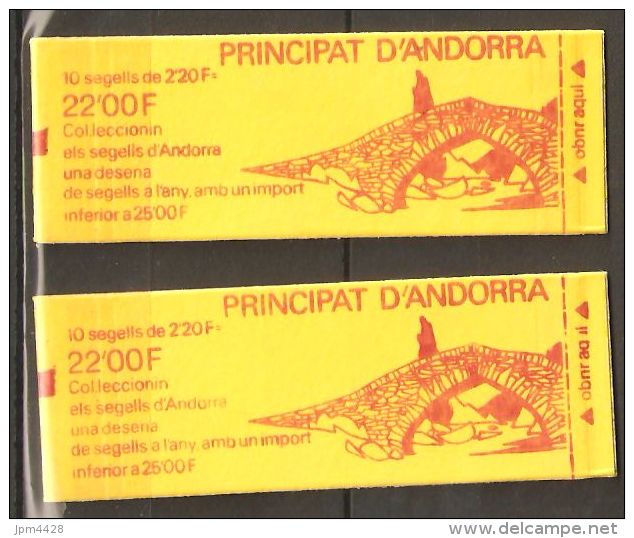 Andorre Carnet N° 2 **  Non Ouvert 2 Carnets Dont 1 Avec Date 8-1-88 - Postzegelboekjes