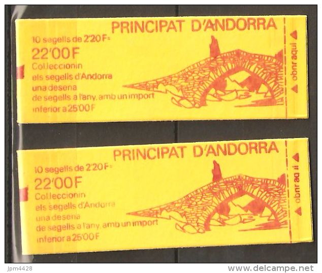 Andorre Carnet N° 2 **  Non Ouvert 2 Carnets Dont 1 Avec Date 8-1-88 - Markenheftchen