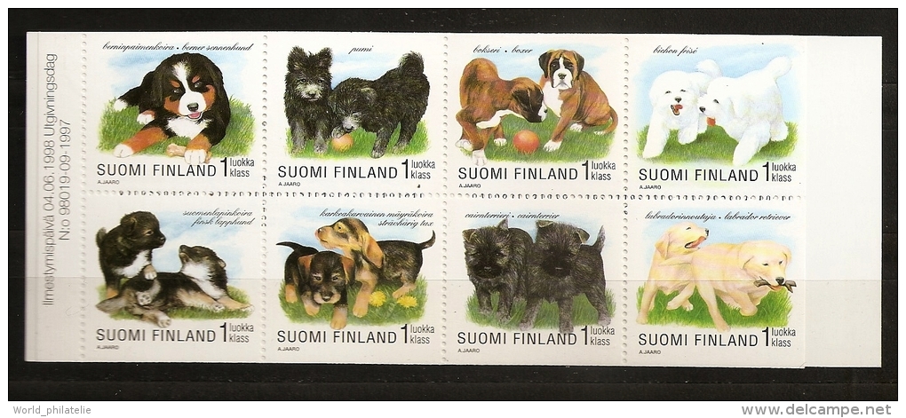 Finlande Finland 1998 N° Carnet 1403 ** Animaux, Chien, Chiot, Bouvier, Pumi, Boxer, Bichon, Labrador, Teckel, Finnois - Unused Stamps