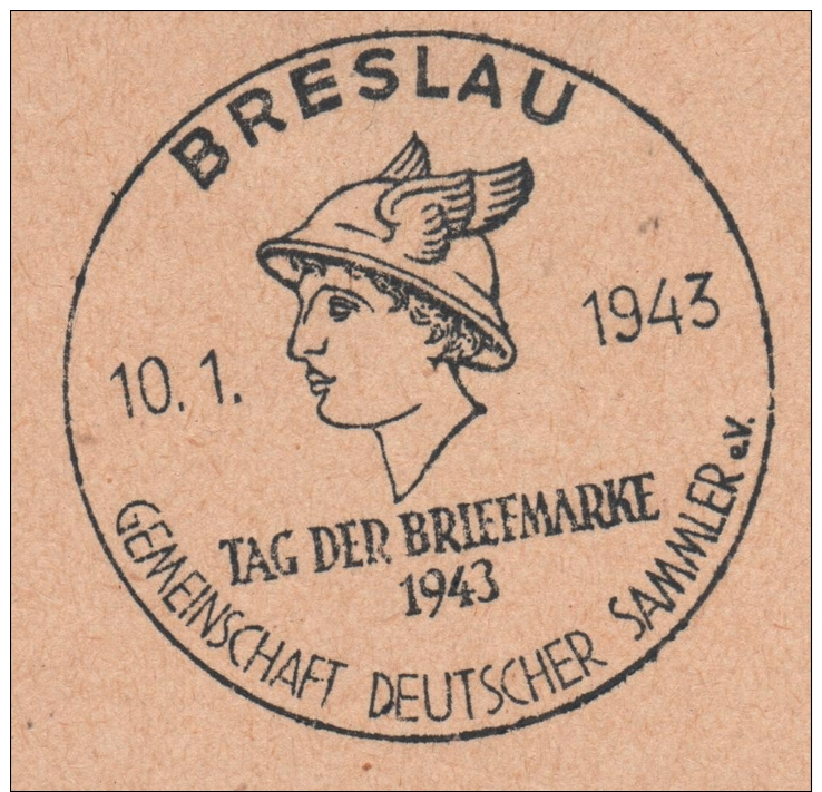 DEUTSCHES REICH - SONDERSTEMPEL "TAG DER BRIEFMARKE" BRESLAU 10.1.43 - Maschinenstempel (EMA)