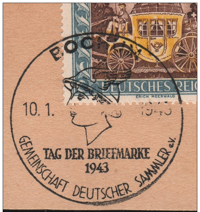 DEUTSCHES REICH - SONDERSTEMPEL "TAG DER BRIEFMARKE" BOCHUM 10.1.43 - Maschinenstempel (EMA)