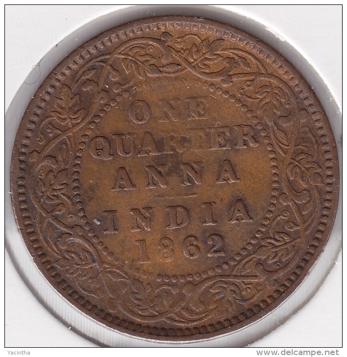 @Y@    BRITISH India 1/4   Anna 1862   (2595) - India