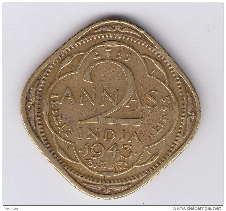 @Y@    BRITISH India   2  Annas 1943   (2582) - Indien