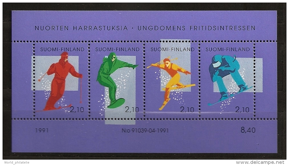 Finlande Finland 1991 N° BF 8 ** Sport D´hiver, Vitesse Blanche, Ski De Descente, Surf Des Neiges, Free Style, Vitesse - Nuovi