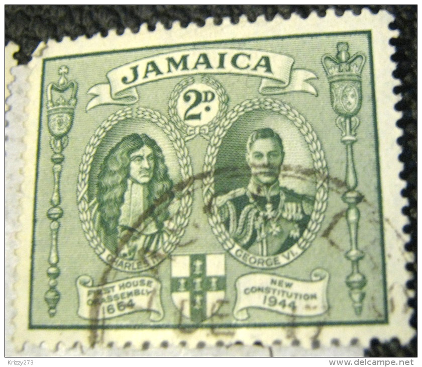 Jamaica 1945 King Charles II And King George VI 2d - Used - Jamaica (...-1961)