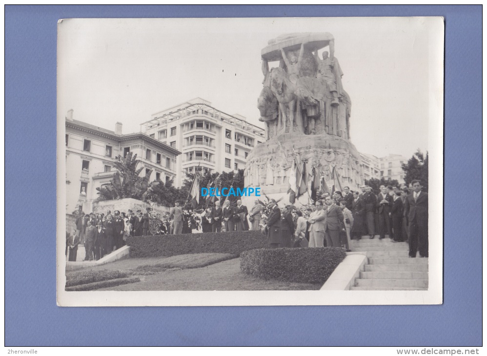 Photo Ancienne - ALGER ( Algérie ) - Commémoration De Guerre Devant Le Monument - Voir Notables - Photo Leroy - Guerre, Militaire