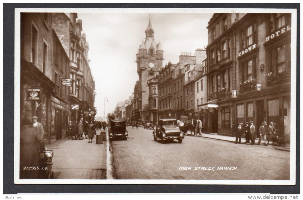 High Street Hawick Roxburghshire - Vintage Vehicles Etc Unposted RP Card - Roxburghshire