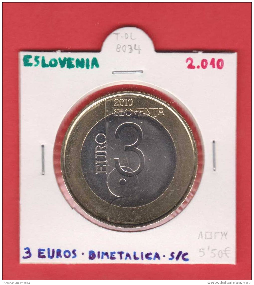 ESLOVENIA    3 €  BIMETALICA   2.010   SC/UNC       DL-8034 - Slovénie
