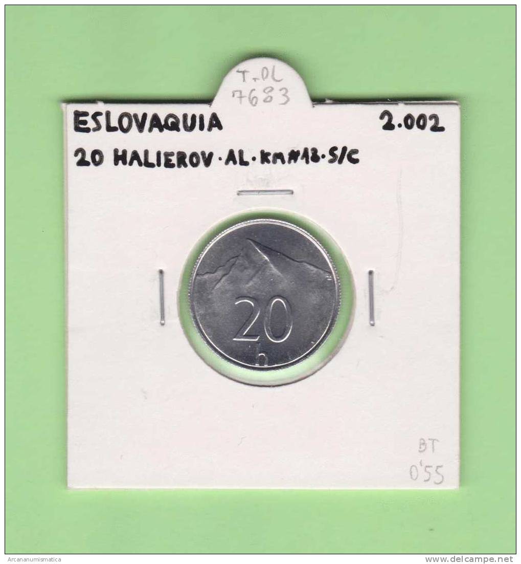 ESLOVAQUIA  20  HALIEROV  2.002  AL  KM#18  SC/UNC       DL-7683 - Slovakia