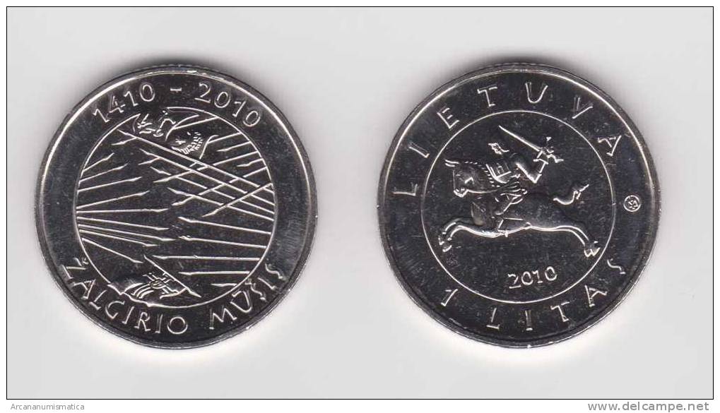 LITUANIA   1  LITAS  2010  "Zalgirio Musis 1410-2010"   SC/UNC       DL-9588 - Litouwen