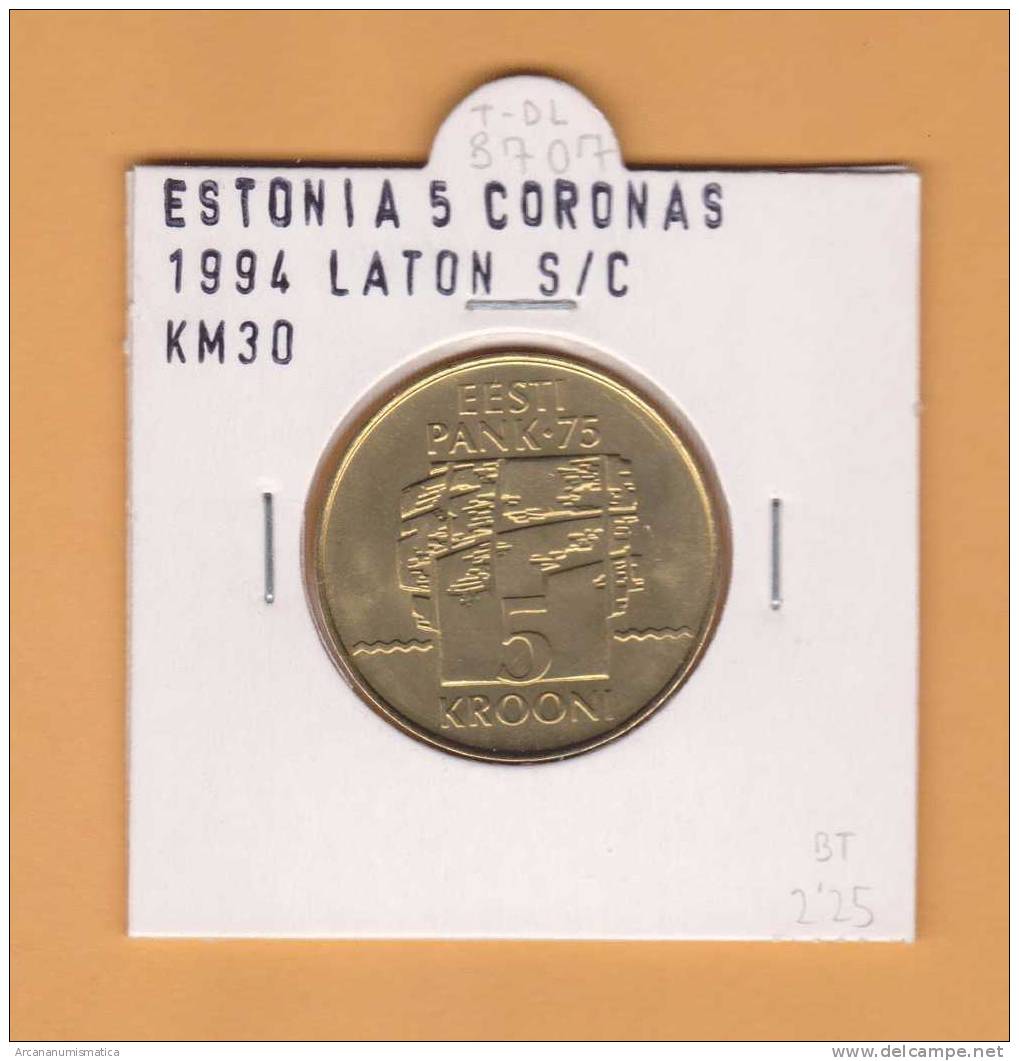 ESTONIA   5 CORONAS    1.994  LATON  KM#30   SC/UNC      DL-8707 - Estland