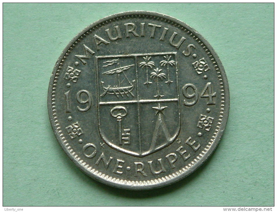 1994 - ONE RUPEE - KM 55 ( Uncleaned Coin / For Grade, Please See Photo ) !! - Maurice