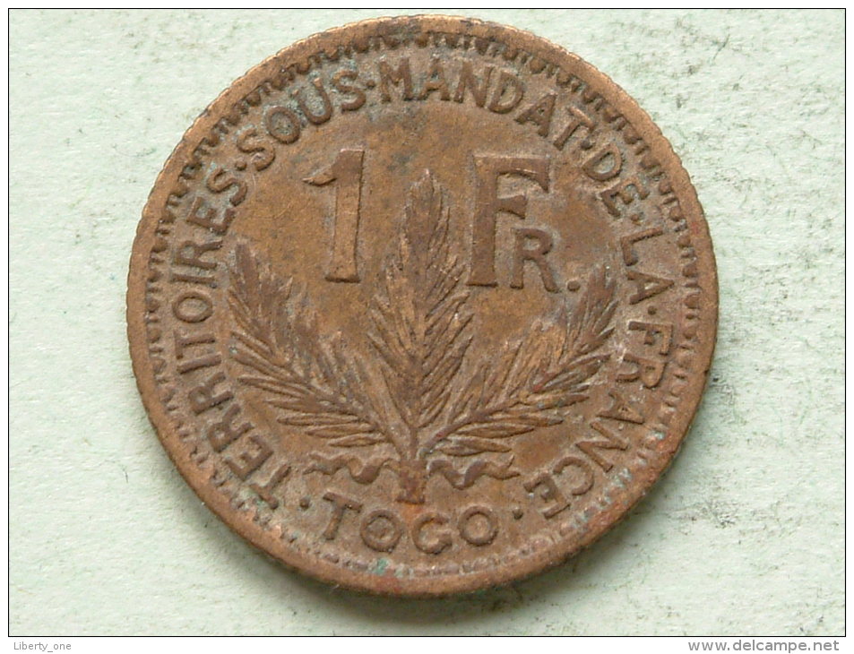 1924 - 1 FRANC - KM 2 ( Uncleaned Coin / For Grade, Please See Photo ) !! - Togo