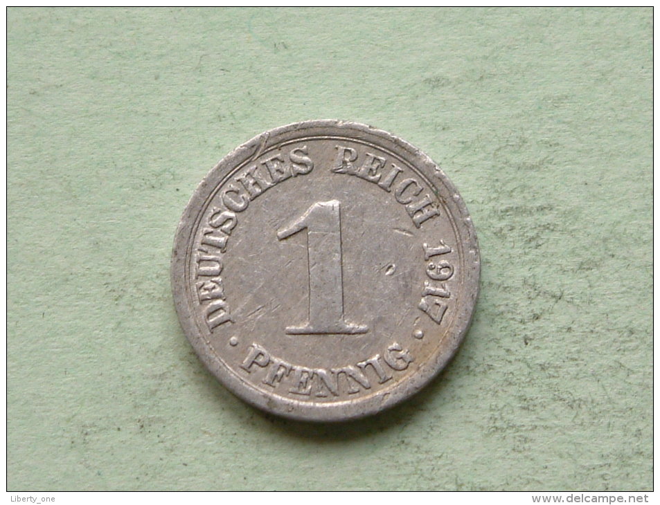 1917 G - 1 Pfennig - KM 24 ( Uncleaned Coin / For Grade, Please See Photo ) !! - 1 Pfennig