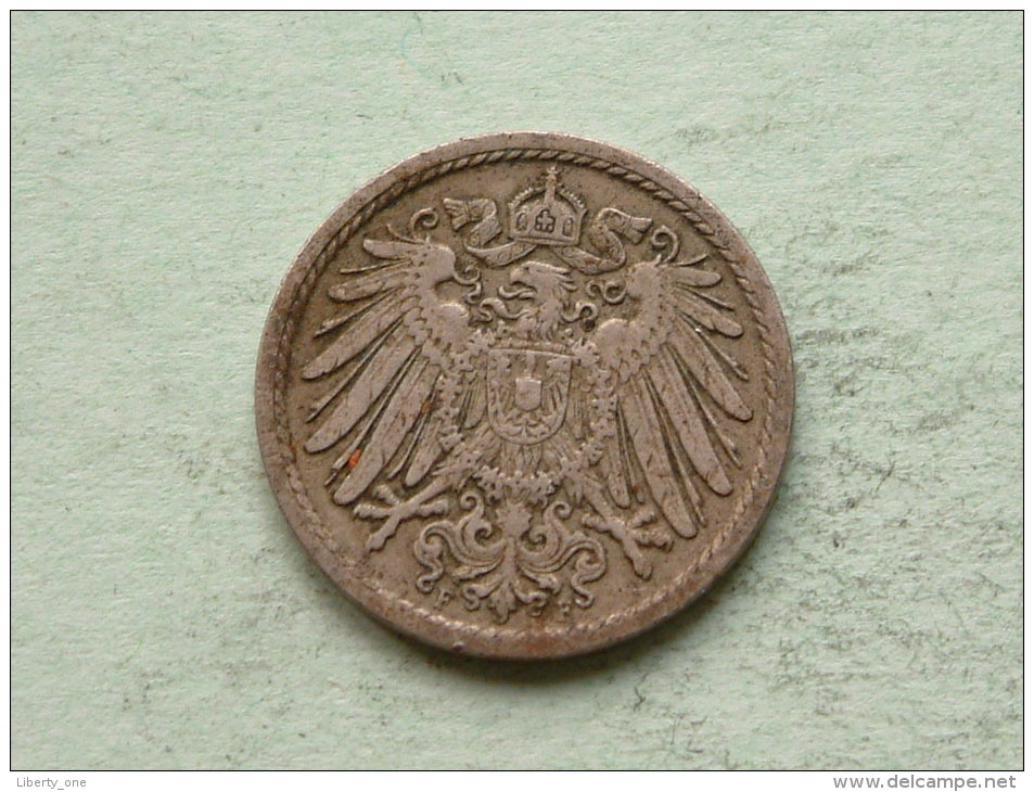 1908 F - 5 Pfennig - KM 11 ( Uncleaned Coin / For Grade, Please See Photo ) !! - 5 Pfennig