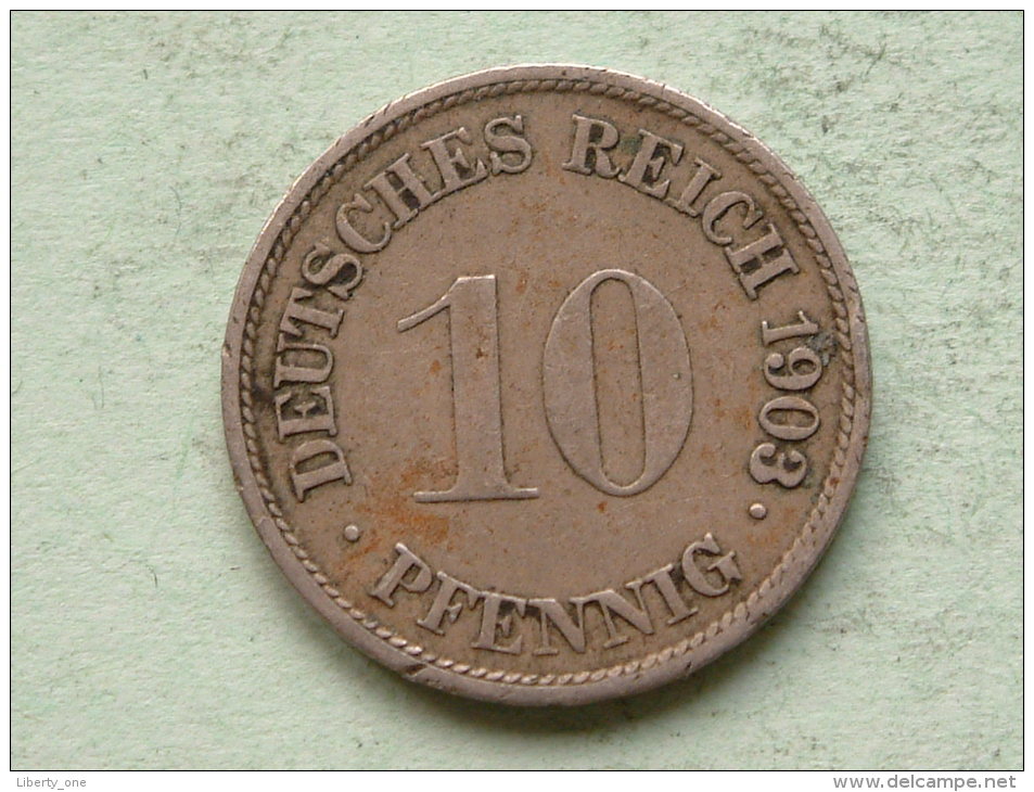 1903 G - 10 Pfennig - KM 12 ( Uncleaned Coin / For Grade, Please See Photo ) !! - 10 Pfennig