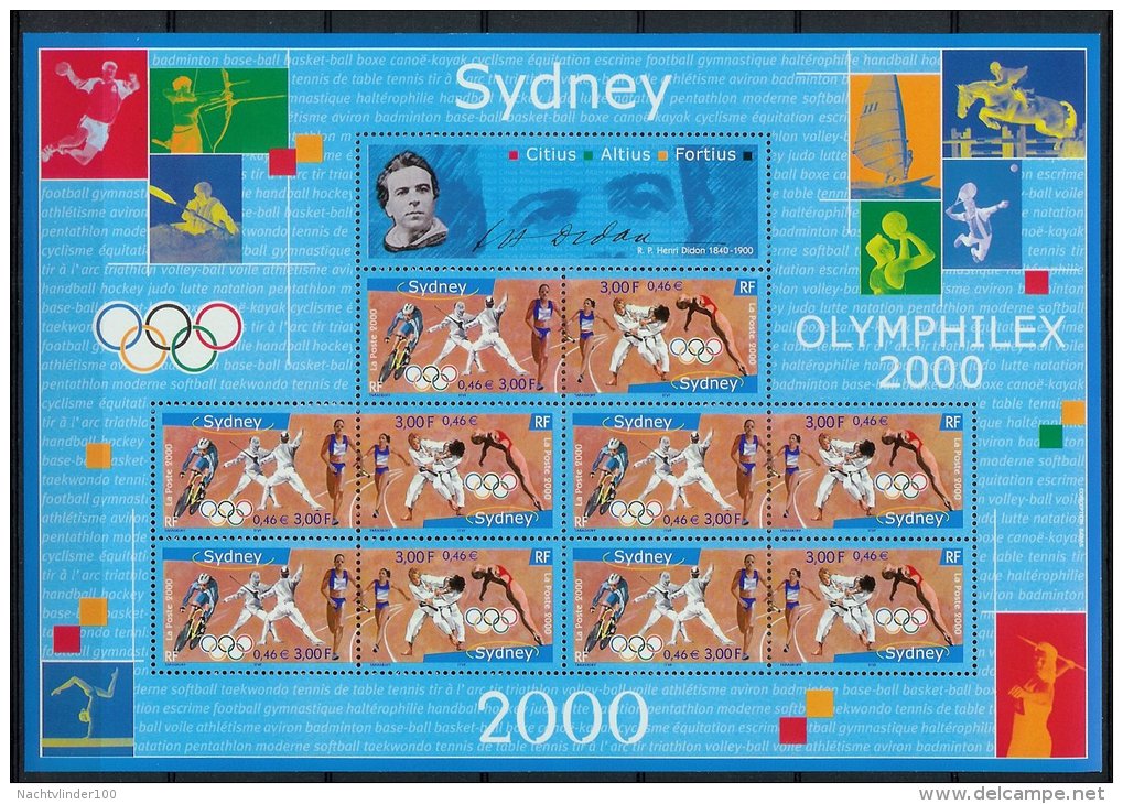 Mtz001b SPORT OLYMPISCHE SPELEN SCHERMEN TENNIS HORSE SWIMMING BICYCLE SURFING OLYMPIC GAMES SYDNEY FRANCE 2000 PF/MNH - Summer 2000: Sydney