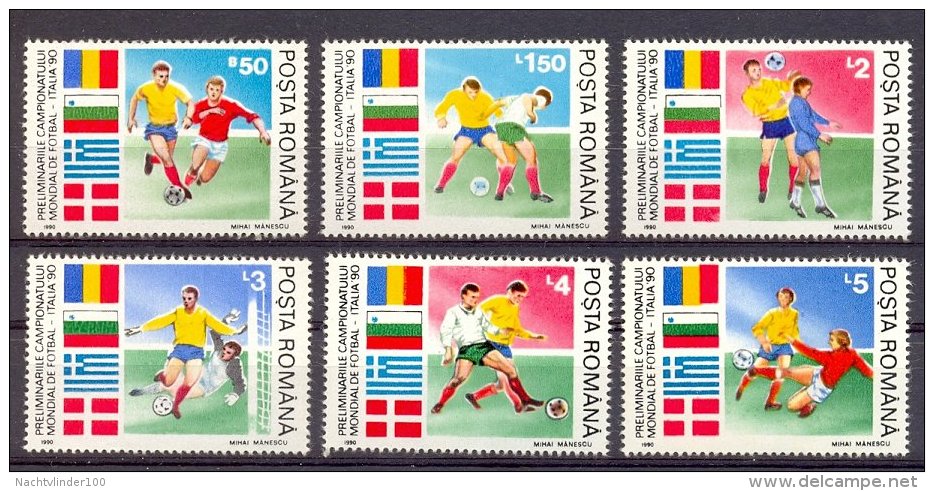 Mtz016 SPORT WK VOETBAL SOCCER WORLD CHAMPIONSHIP FOOTBALL FUSSBALL WELTMEISTERSCHAFT ROEMENIË ROMANA 1990 PF/MNH - 1990 – Italien