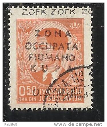 OCCUPAZIONI ITALIANE ITALY ITALIA ZONA FIUMANO KUPA 1941 SOPRASTAMPATO OVERPRINTED  50 P ONMI USED - Fiume & Kupa