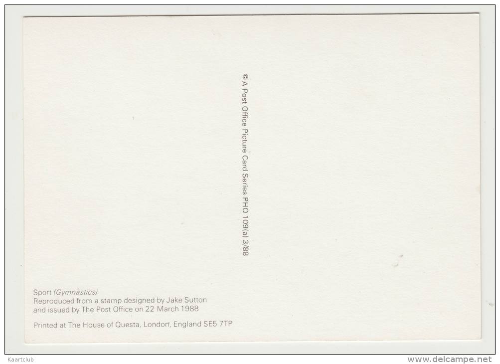 GYMNASTICS  - Sport : Post Office Picture Card - 1988 - Gimnasia