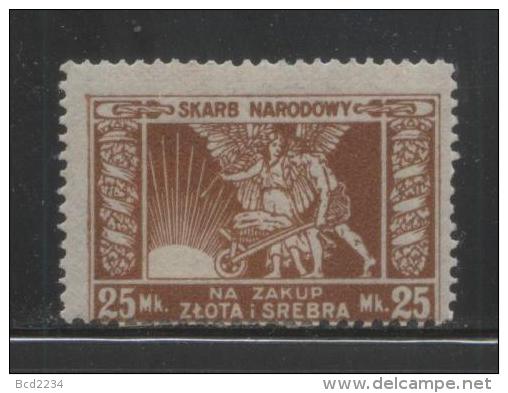 POLAND REVENUE 1920-23 GOLD & SILVER REVENUE 10M BROWN BF#05 HM (*) - Steuermarken