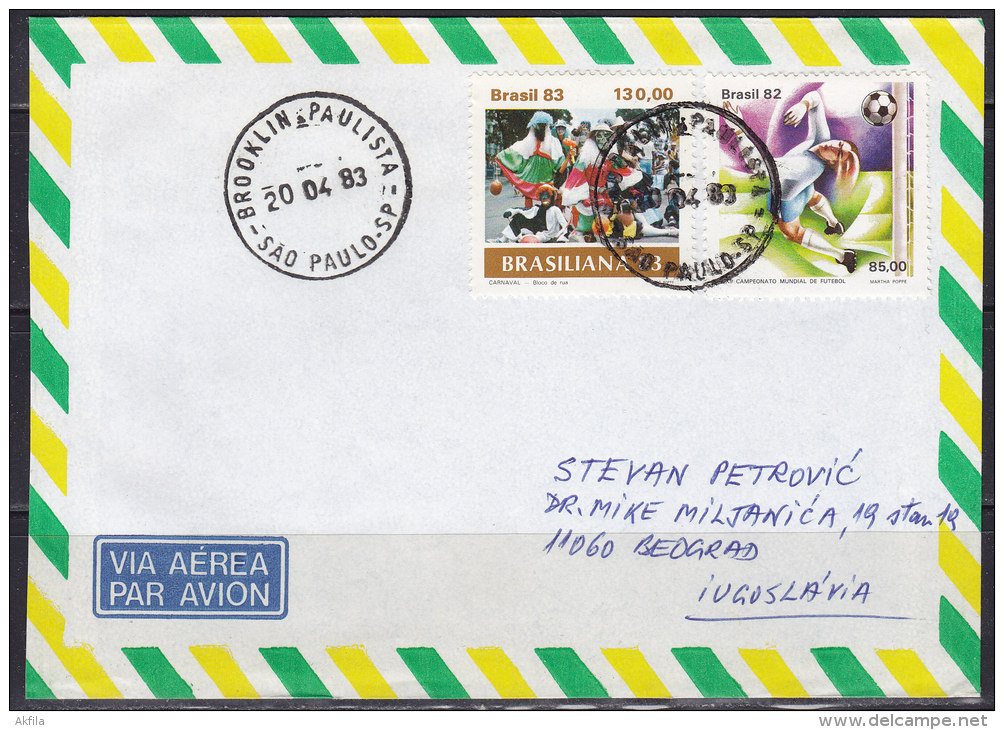 2732. Brazil, 1983, Football, Letter - Lettres & Documents