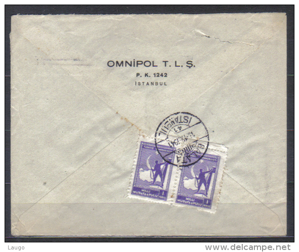 Turkey Cover To Czechoslovakia , Posted  Istanbul 13.12.19418 , Registered , Censored - Covers & Documents