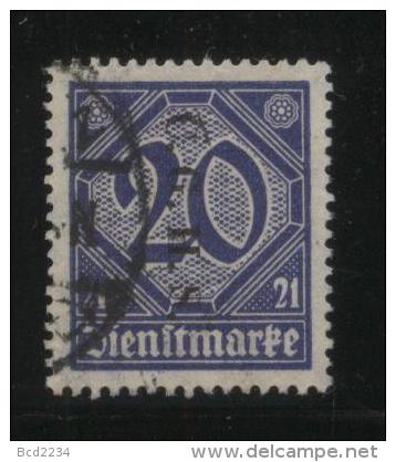 POLAND HAUTE SILESIE PLEBISCITE UPPER SILESIA 1920 OFFICIAL STAMPS 1ST CGHS OVERPRINT SERIES 20PF BLUE VERTICAL RIGHT - Gebruikt