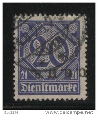 POLAND HAUTE SILESIE PLEBISCITE UPPER SILESIA 1920 OFFICIAL STAMPS 1ST CGHS OVERPRINT SERIES 20PF BLUE  INVERTED - Gebruikt