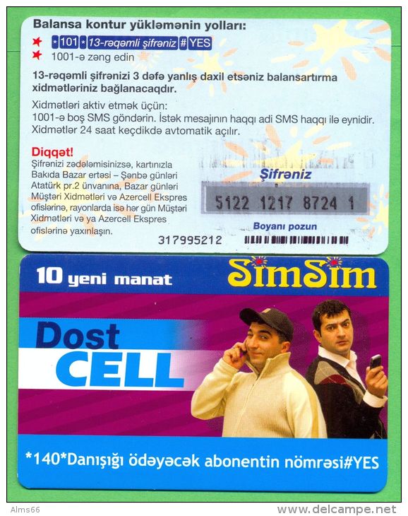 Azerbaijan GSM Prepaid - Azercell SIMSIM 10 Manat /like UNC / - Azerbaïjan