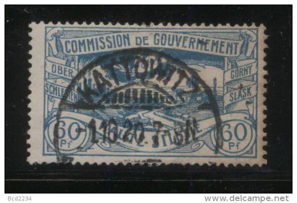 POLAND HAUTE SILESIE PLEBISCITE UPPER SILESIA 1920 60PF BLUE USED KATTOWITZ KATOWICE - Oblitérés