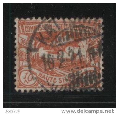 POLAND HAUTE SILESIE PLEBISCITE UPPER SILESIA 1920 10PF ORANGE USED KATTOWITZ KATOWICE - Oblitérés