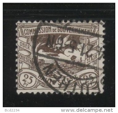 POLAND HAUTE SILESIE PLEBISCITE UPPER SILESIA 1920 25PF BROWN USED BEUTHEN BYTOM - Usados