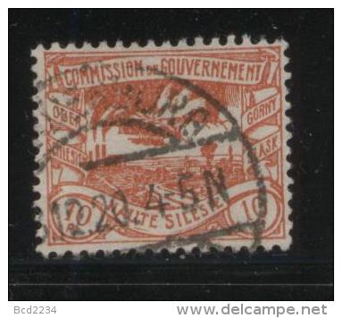 POLAND HAUTE SILESIE PLEBISCITE UPPER SILESIA 1920 10PF ORANGE USED HINDENBURG ZABRZE - Oblitérés