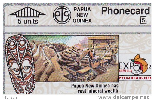 Papua New Guinea, PNG-013b, Expo ´92 Sevilla, Mineral Wealth, 2 Scans. 209C . - Papouasie-Nouvelle-Guinée