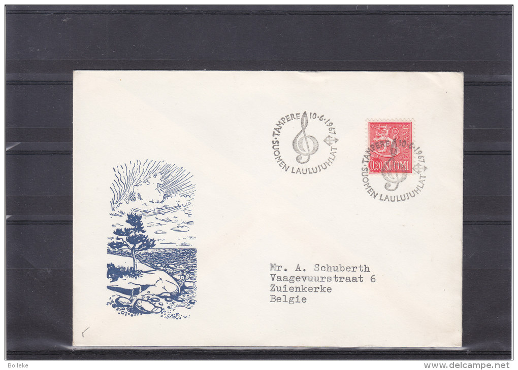 Musique - Clef Sol - Finlande - Lettre Illustrée De 1967 - Oblitération Spéciale - Cartas & Documentos