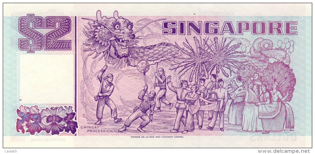 BILLET # SINGAPOUR # 2 DOLLARS # 1990  # PICK 28 # NEUF # - Singapore