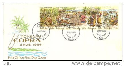 Iles Tokelau_OCÉAN PACIFIQUE .  La Culture Du Coprah. FDC 1984  (forte Côte) - Tokelau