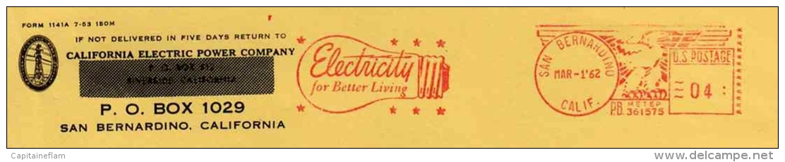 électricité Electricity USA Red Meter Mark EMA  March 1 1962 - Mitología