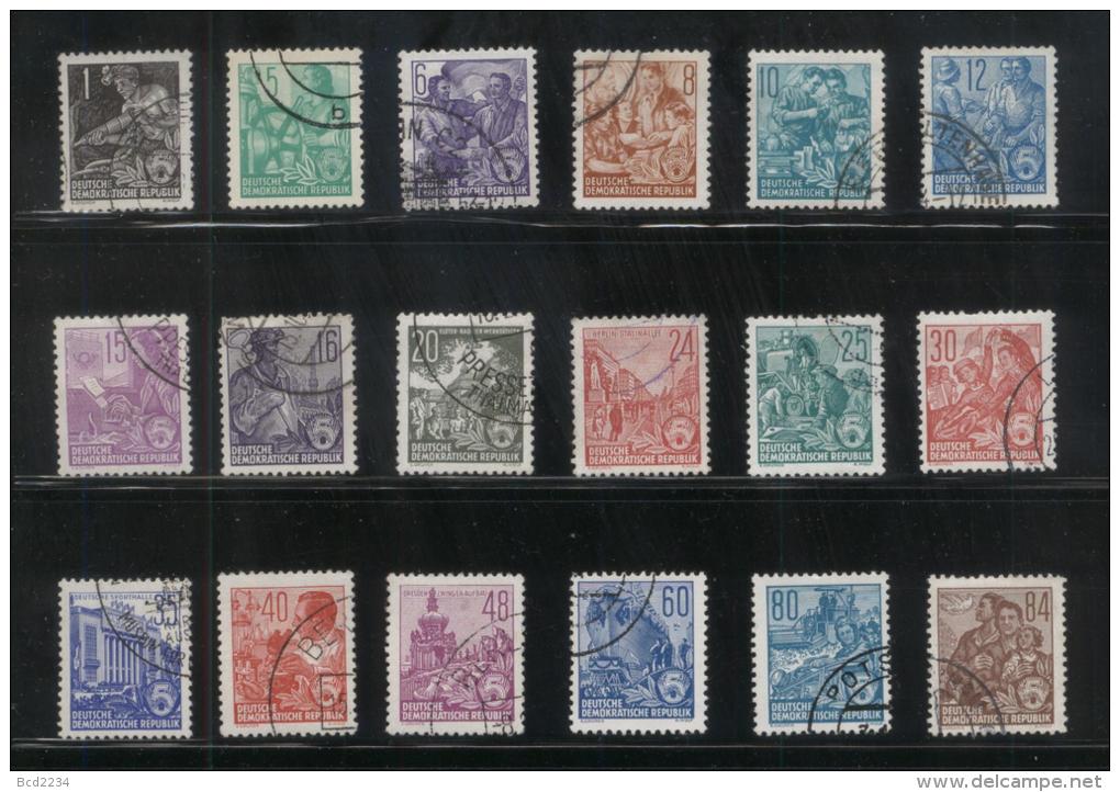 EAST GERMANY DDR 1952 DEFINITIVES WORKERS SET OF 15 USED - Autres & Non Classés