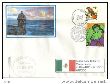 530 Ieme Anniversaire Decouverte Porto-Rico Par Christophe Colomb, Enveloppe Souvenir Adressée  Au Mexique. - Other & Unclassified