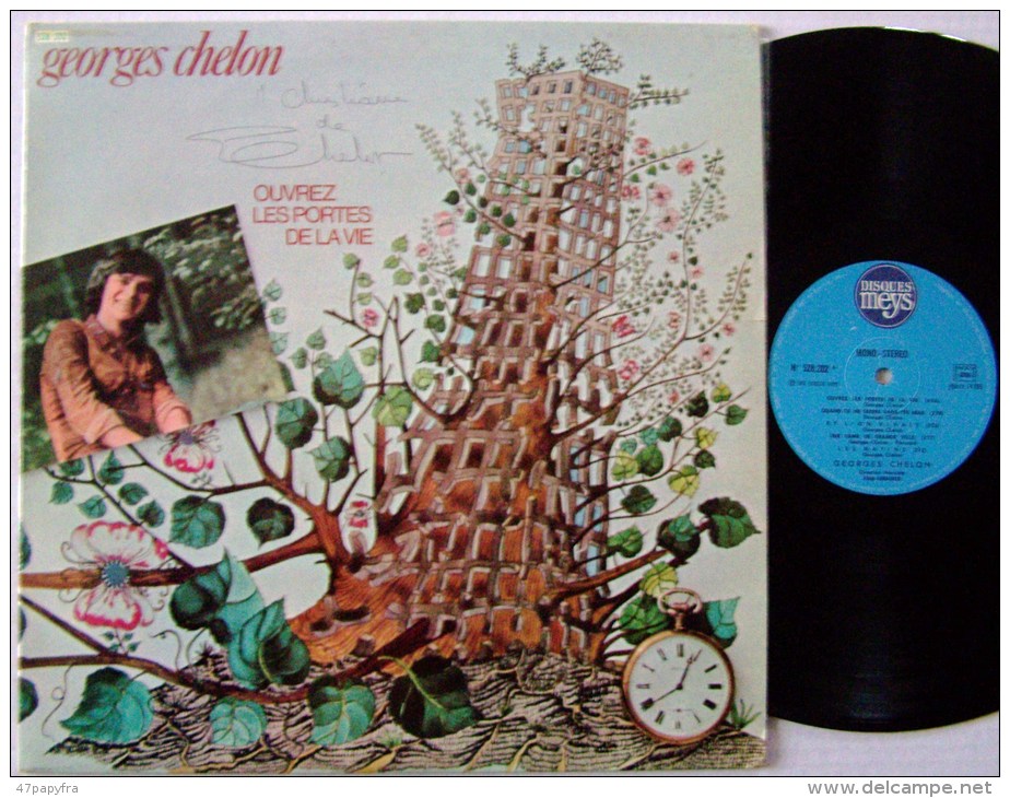 Georges CHELON LP An 1973 Dédicacé Disque MEYS Ouvrez Les Portes De La Vie EX - New Age