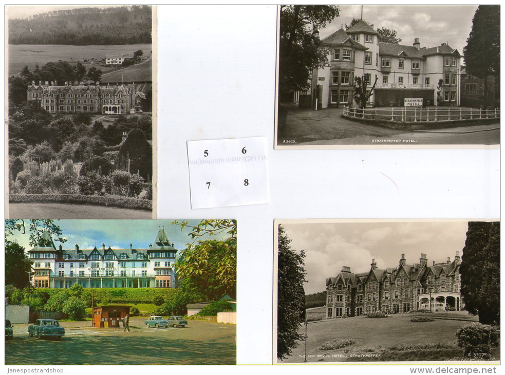 FOUR POSTCARDS OF STRATHPEFFER HOTELS - THREE REAL PHOTOGRAPHIC - Ross & Cromarty